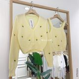  Áo len TD thêu bông + áo dây len 8119 