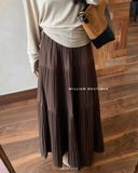  Váy nỉ xoè dập ly 1937 