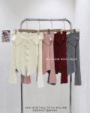  Áo len gân viền rách đan dây 1020 