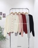  Áo cardigan len mỏng thêu chữ 7017 
