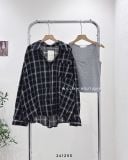  Set áo sơ mi caro + áo dây 1046 