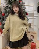  Áo len thừng cổ ren 