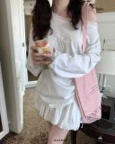  Áo tay dài nơ ren trễ vai 6821 