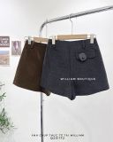  Quần short váy dạ trơn 8035 
