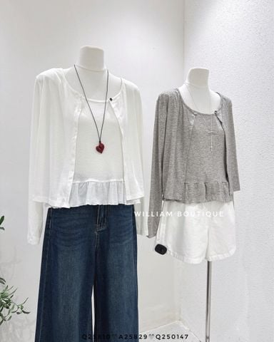  Set áo cardigan thun + áo dây 0212 