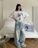  Quần jean wax rách gấu 9016 