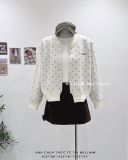  Áo khoác cardigan len bi kèm khăn 0054 