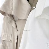  Áo khoác nón rút eo nút bấm 8809 