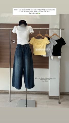  Áo thun cổ vuông có mút 2610 