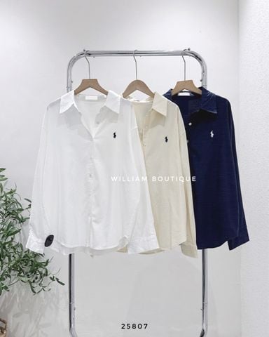  Áo sơ mi linen thêu ngựa 11010 
