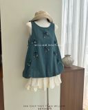  Set bộ áo denim bí nơ + váy 8809 