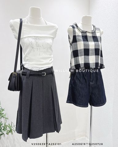  Áo sát nách caro đen 3272 