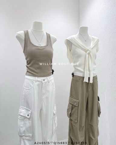  Quần jean suông túi hộp 8296 