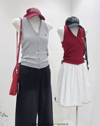  Áo dây len nút cổ yếm 5895 