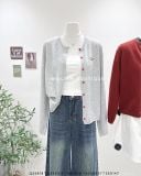  Áo cardigan len mỏng thêu chữ 7017 