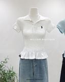  Áo polo thun nhún thêu ngựa 5905 