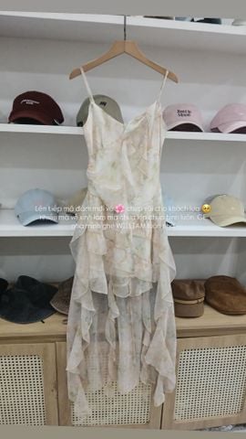  Đầm dây voan hoa tà lệch 2539 