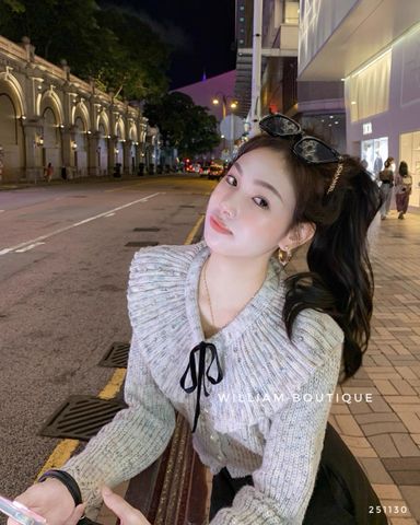  Áo khoác len muối đính đá 1007 