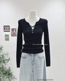  Áo len ôm tay dài đan dây 6831 