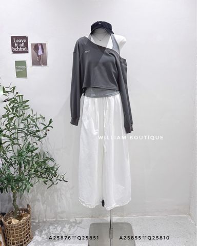  Quần ống suông rộng lai bèo 9008 