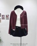 Áo khoác cardigan len mỏng thêu chữ 5602 
