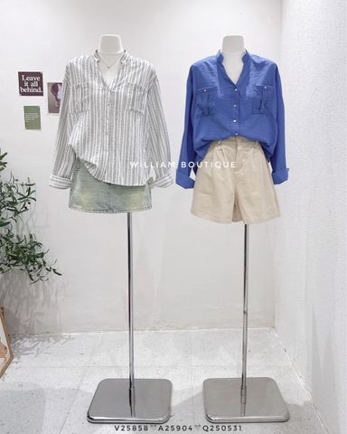  Áo sơ mi cổ trụ V 6764 