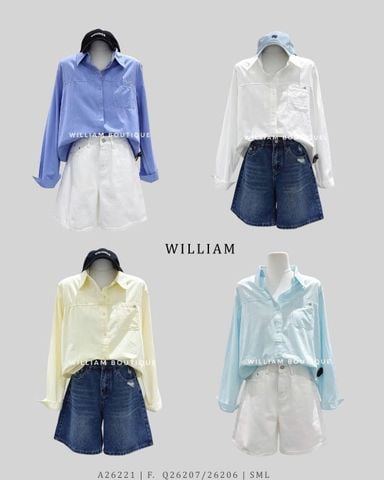  Áo sơ mi cotton ngắn 1 túi 3927 