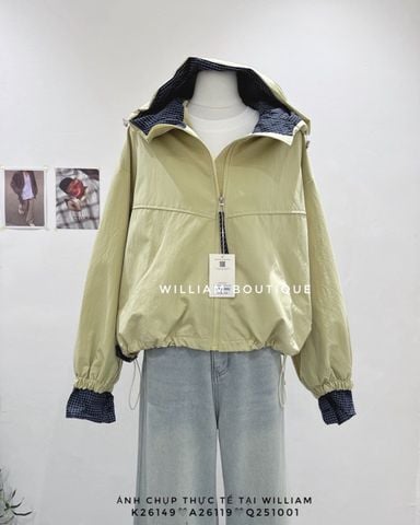  Áo khoác dù nón phối caro 1682 