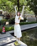  Quần short jean ngố trắng 6287 