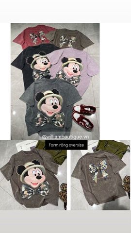  Áo thun oversize wax Mickey nơ 8317 