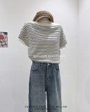  Áo dệt kim tay ngắn cổ thuyền 9211 