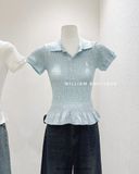  Áo polo thun nhún thêu ngựa 5905 