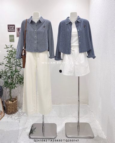  Áo sơ mi denim kẻ sọc 8089 