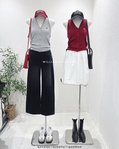  Áo dây len nút cổ yếm 5895 