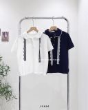  Áo thun cổ sen ren dây 1673 