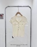  Áo dệt kim nút túi nắp 3008 