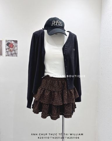  Váy nhung beo nâu 0955 