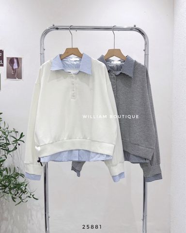  Áo hoodie phối sơ mi 8953 