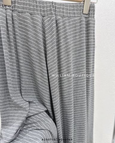  Váy thun maxi xám sọc 7522 