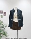  Áo sơ mi denim trơn thêu ngựa 8099 