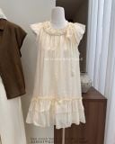  Đầm babydoll bèo voan bi 2943 