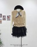  Áo gile len phối khăn 9387 