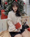  Áo len thừng cổ ren 