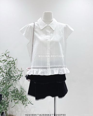  Áo sơ mi xô tay ngắn lai bèo QS068 