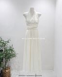  Đầm maxi trơn cổ V 5956 