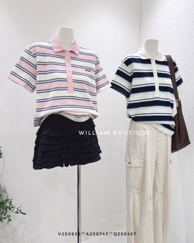  Áo thun polo kẻ sọc 6397 