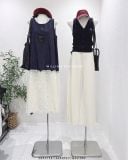  Đầm denim phối xô ren 6235 