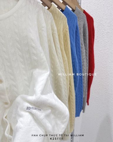  Áo khoác cardigan len gân cổ tròn 5589 