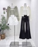  Set áo khoác thun ôm có nón + áo ba lỗ 8712 