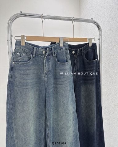  Quần jean suông ráp wax 3376 